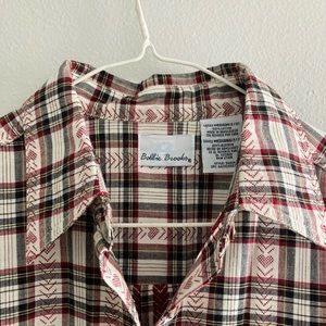 Vintage Western Heart Plaid Short-sleeve Button-up